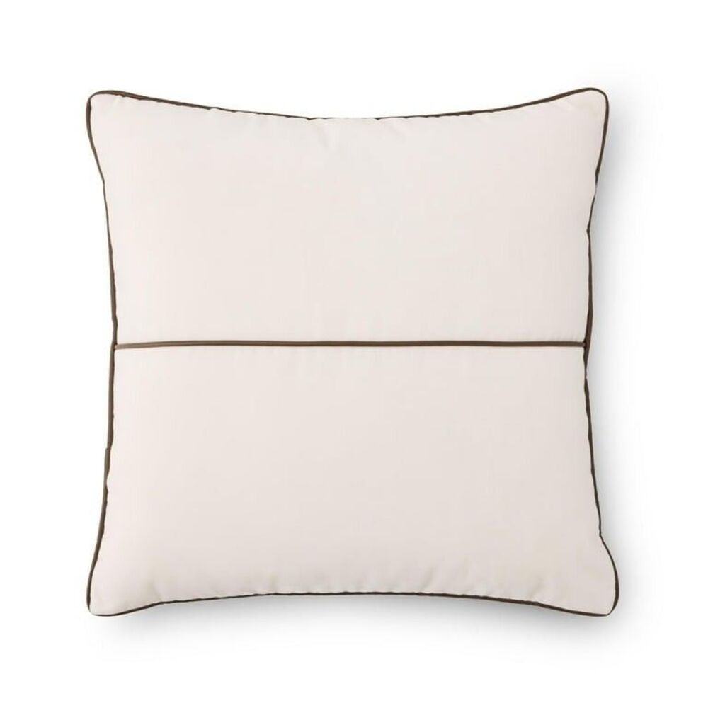 Mainstays 18" x 18" Vanilla Dream Velvet Faux Leather Trim Pillow Covers 2-pack